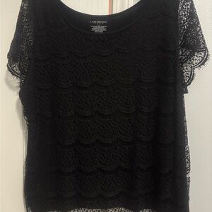 Lane Bryant Elegant Black Lace Blouse